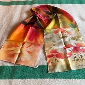 Vibrant Floral Silk Scarf